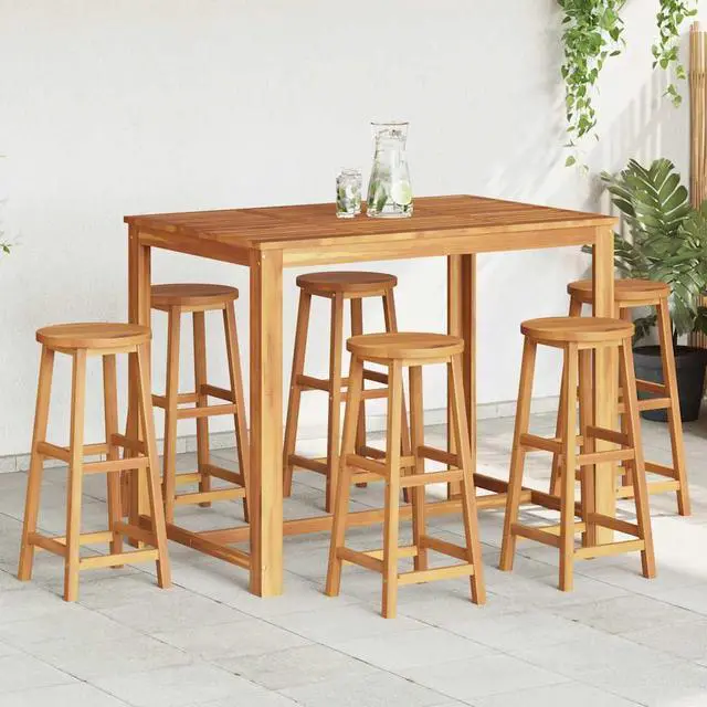 Main image of vidaXL Bar Stools Counter Height Stool Island Stool 6 Pcs Solid Acacia Wood