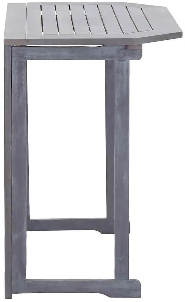Alt view image 3 of 7 - vidaXL Hanging Balcony Table Folding Garden Outdoor Table Solid Acacia Wood