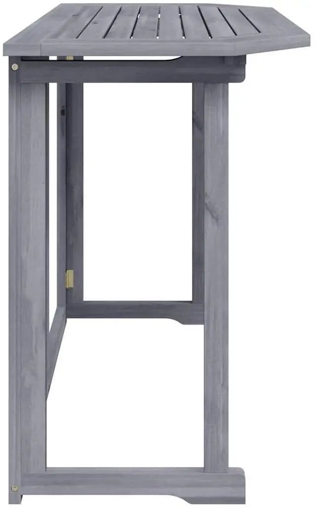 Alt view image 5 of 7 - vidaXL Hanging Balcony Table Folding Garden Outdoor Table Solid Acacia Wood
