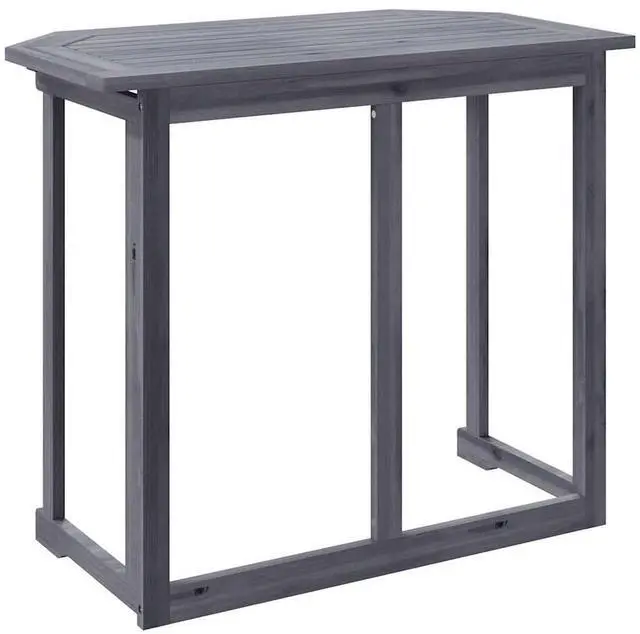 Alt view image 6 of 7 - vidaXL Hanging Balcony Table Folding Garden Outdoor Table Solid Acacia Wood