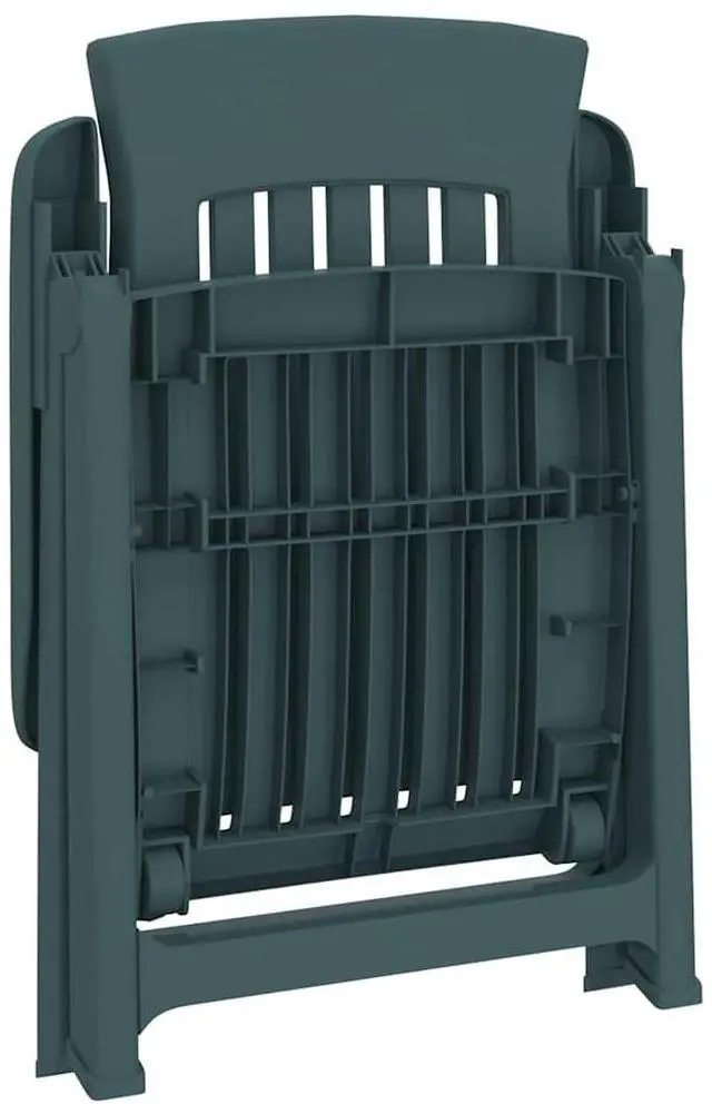 Alt view image 6 of 7 - vidaXL Reclining Chair 2 Pcs Outdoor Reclining Chair Patio Furniture Green PP