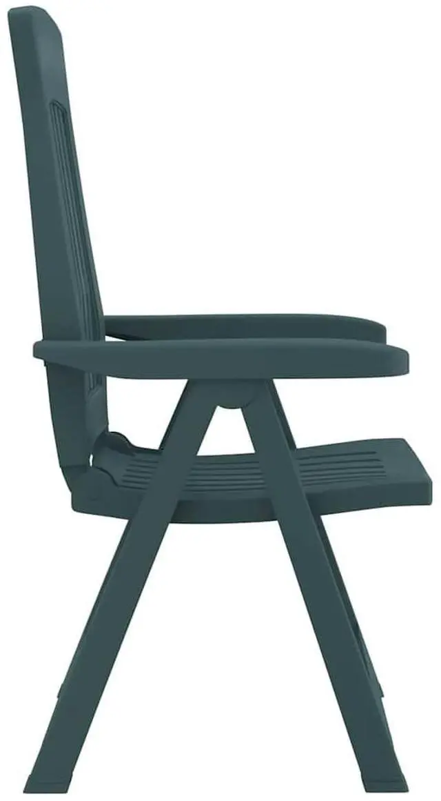 Alt view image 7 of 7 - vidaXL Reclining Chair 2 Pcs Outdoor Reclining Chair Patio Furniture Green PP