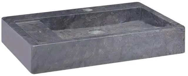 Alt view image 9 of 15 - vidaXL Sink Black 22.8"x15.4"x3.9" Marble