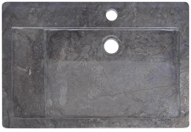 Alt view image 14 of 15 - vidaXL Sink Black 22.8"x15.4"x3.9" Marble