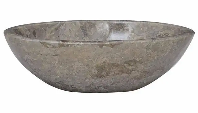 Alt view image 2 of 7 - vidaXL Sink Bathroom Wash Basin Vanity Vessel Sink Gray 20.9"x15.7"x5.9" Marble