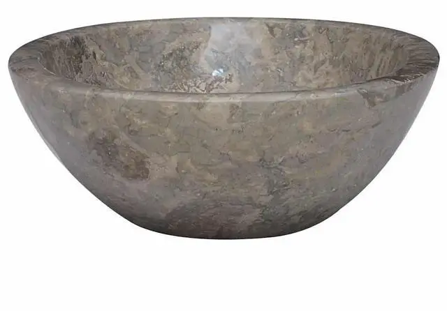Alt view image 3 of 7 - vidaXL Sink Bathroom Wash Basin Vanity Vessel Sink Gray 20.9"x15.7"x5.9" Marble