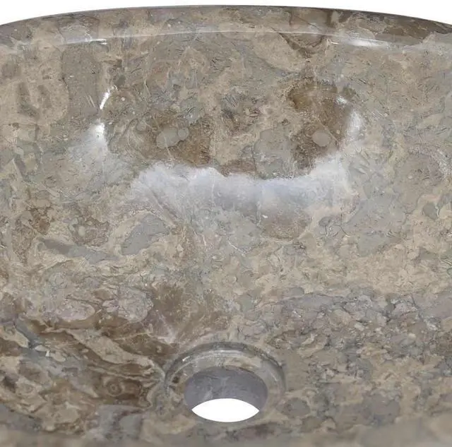 Alt view image 6 of 7 - vidaXL Sink Bathroom Wash Basin Vanity Vessel Sink Gray 20.9"x15.7"x5.9" Marble