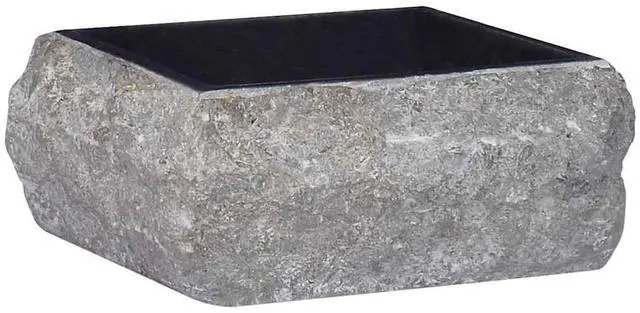 Alt view image 2 of 7 - vidaXL Bathroom Basin, Vessel Sink, Countertop Vanity Sink, Handmade, Naturally Varied Shape and Color Tone, Easy Assembly, Black 11.8"x11.8"x5.1" Marble Square