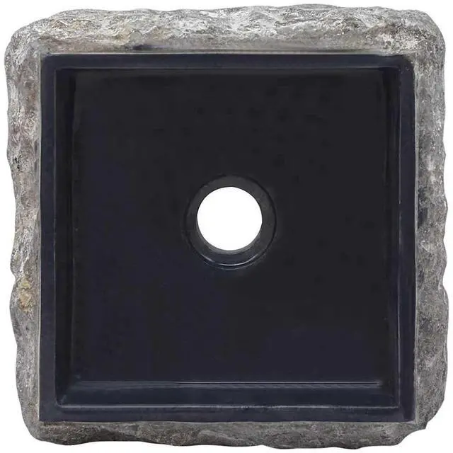 Alt view image 6 of 7 - vidaXL Bathroom Basin, Vessel Sink, Countertop Vanity Sink, Handmade, Naturally Varied Shape and Color Tone, Easy Assembly, Black 11.8"x11.8"x5.1" Marble Square