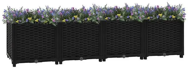 Main image of vidaXL Raised Bed 63" Polypropylene Outdoor Garden Planter Flower Box Pot