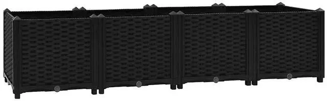 Alt view image 2 of 19 - vidaXL Raised Bed 63" Polypropylene Outdoor Garden Planter Flower Box Pot