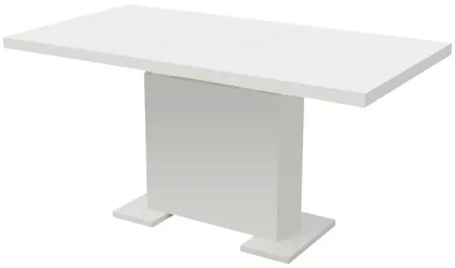 Alt view image 2 of 8 - vidaXL Extendable Dining Table High Gloss White Kitchen Dining Room Dinner