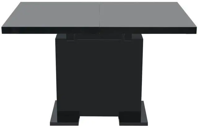 Alt view image 5 of 7 - vidaXL Extendable Dining Table High Gloss Black Kitchen Dining Room Dinner