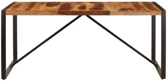 Alt view image 2 of 7 - vidaXL Dining Table Brown and black