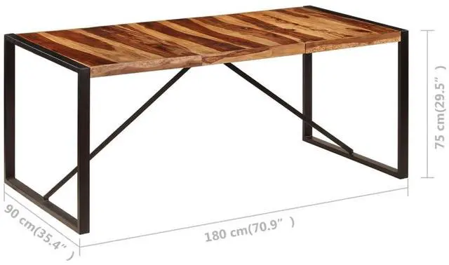 Alt view image 6 of 7 - vidaXL Dining Table Brown and black