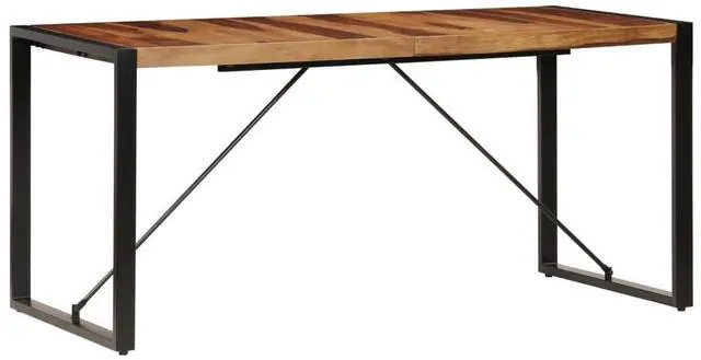 Alt view image 2 of 13 - vidaXL Dining Table Brown and black