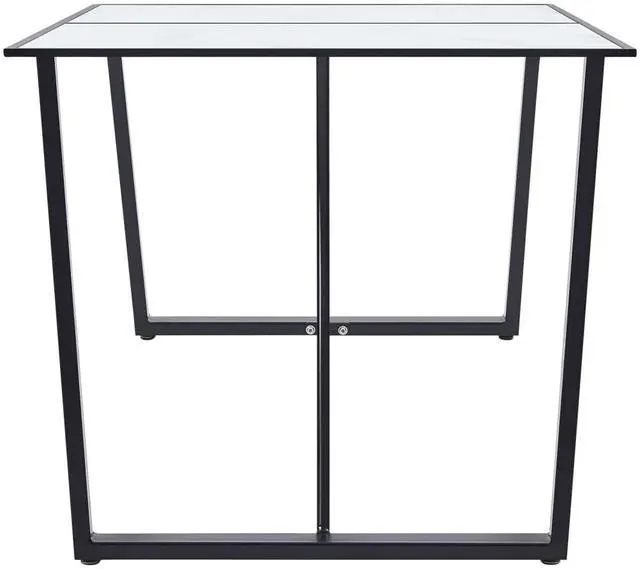 Alt view image 3 of 6 - vidaXL Dining Table Kitchen Table Home Dining Room Table White Tempered Glass