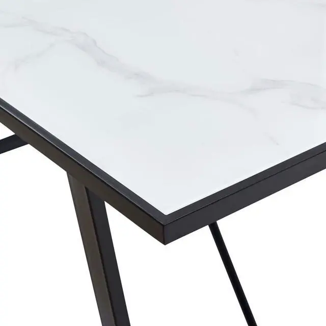 Alt view image 5 of 6 - vidaXL Dining Table Kitchen Table Home Dining Room Table White Tempered Glass