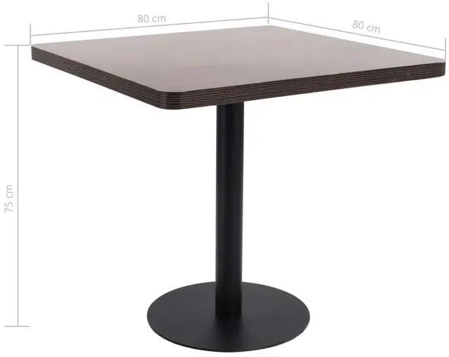 Alt view image 6 of 6 - vidaXL Bistro Table Coffee Desk Furniture Living Room Restaurant Dark Brown MDF
