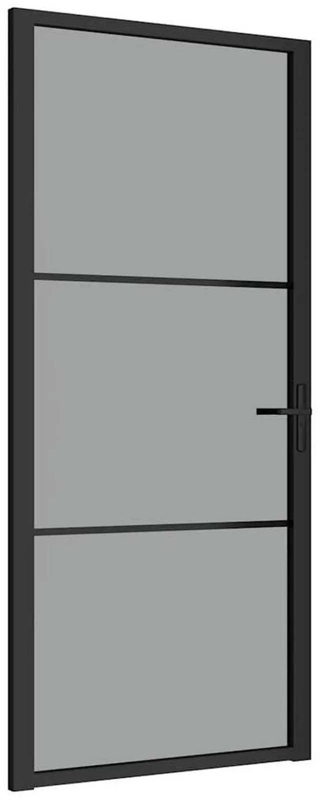Alt view image 2 of 7 - vidaXL Interior Door Bathroom Bedroom 36.6"x79.3" Black ESG Glass and Aluminum