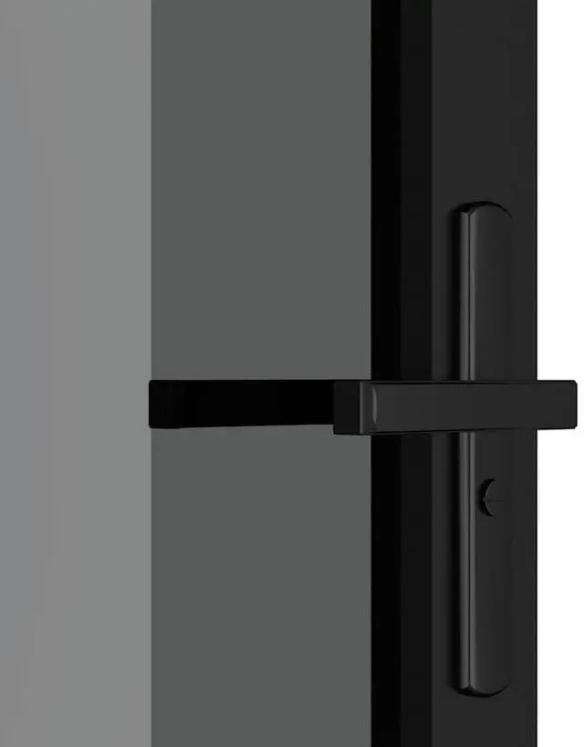 Alt view image 5 of 7 - vidaXL Interior Door Bathroom Bedroom 36.6"x79.3" Black ESG Glass and Aluminum