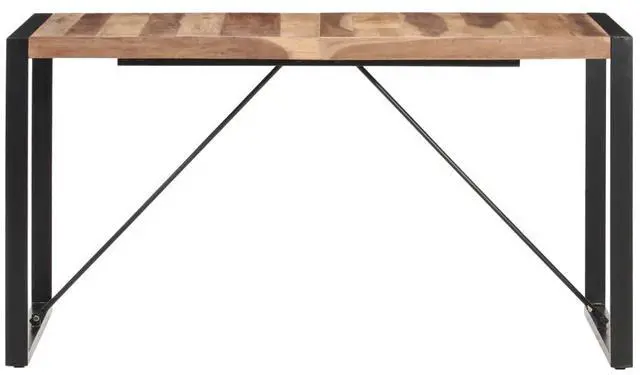 Alt view image 8 of 13 - vidaXL Dining Table 55.1"x27.6"x29.5" Solid Wood with Sheesham Finish