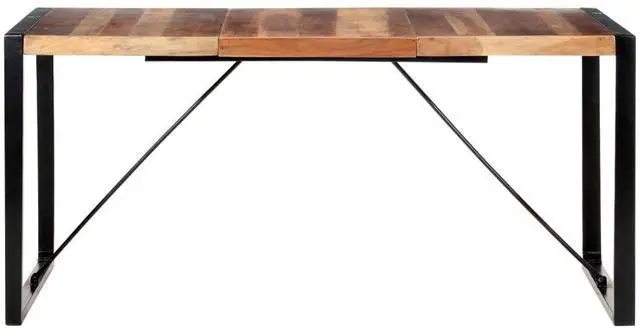 Alt view image 8 of 13 - vidaXL Dining Table 63"x31.5"x29.5" Solid Wood with Sheesham Finish