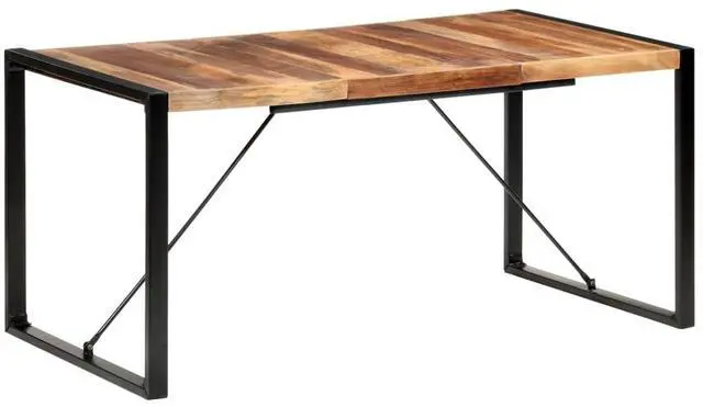 Alt view image 13 of 13 - vidaXL Dining Table 63"x31.5"x29.5" Solid Wood with Sheesham Finish