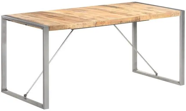 Alt view image 7 of 13 - vidaXL Dining Table 63"x31.5"x29.5" Solid Rough Mango Wood