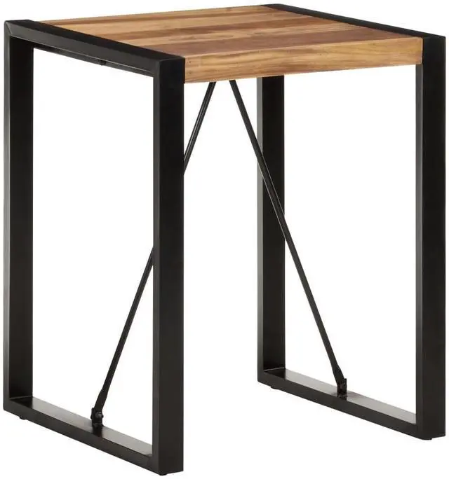 Alt view image 6 of 12 - vidaXL Dining Table 23.6"x23.6"x29.5" Solid Acacia Wood with Sheesham Finish