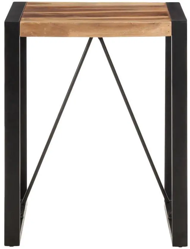 Alt view image 7 of 12 - vidaXL Dining Table 23.6"x23.6"x29.5" Solid Acacia Wood with Sheesham Finish