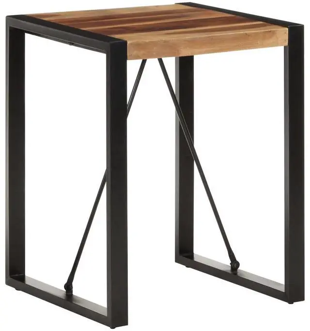 Alt view image 11 of 12 - vidaXL Dining Table 23.6"x23.6"x29.5" Solid Acacia Wood with Sheesham Finish