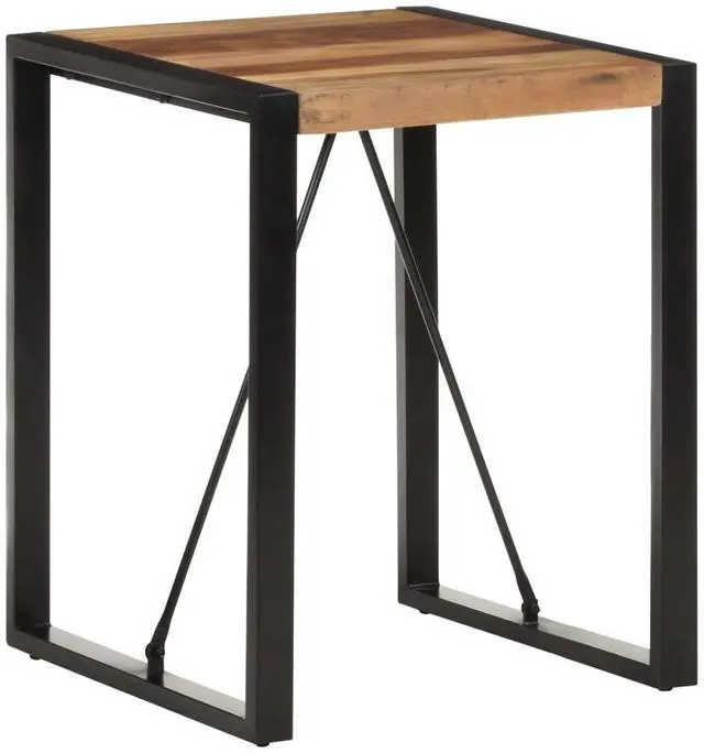 Alt view image 12 of 12 - vidaXL Dining Table 23.6"x23.6"x29.5" Solid Acacia Wood with Sheesham Finish