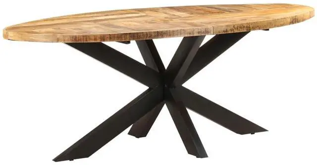 Main image of vidaXL Rough Mango Wood Dining Table Oval Home Dinner Dining Bistro Table