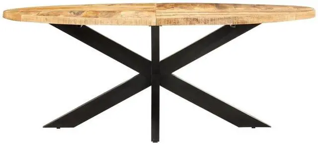 Alt view image 2 of 7 - vidaXL Rough Mango Wood Dining Table Oval Home Dinner Dining Bistro Table