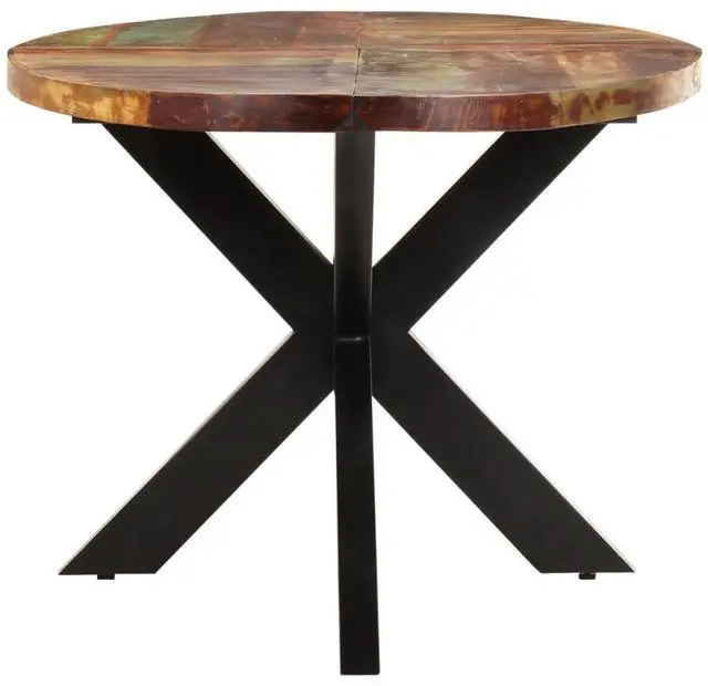 Alt view image 3 of 7 - vidaXL Dining Table Oval Solid Reclaimed Wood Home Dinner Dining Bistro Table