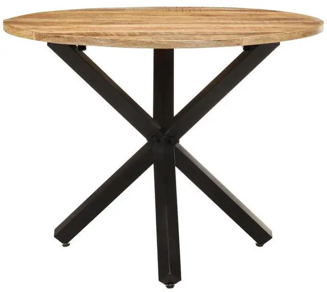 Alt view image 10 of 15 - vidaXL Dining Table Round 39.3"x39.3"x29.5" Rough Mango Wood