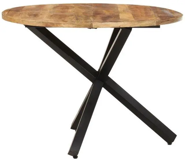 Alt view image 11 of 15 - vidaXL Dining Table Round 39.3"x39.3"x29.5" Rough Mango Wood