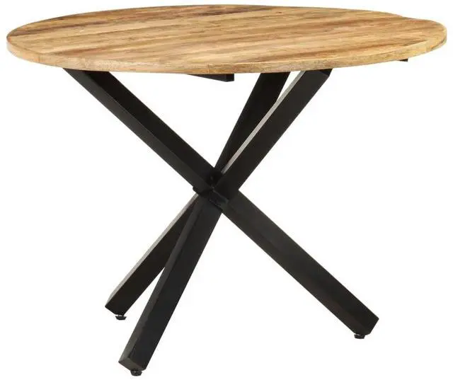 Alt view image 15 of 15 - vidaXL Dining Table Round 39.3"x39.3"x29.5" Rough Mango Wood
