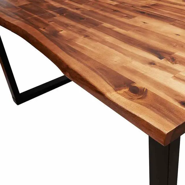 Alt view image 7 of 7 - vidaXL Dining Table with Live Edge Dinner Table for Kitchen Solid Wood Acacia