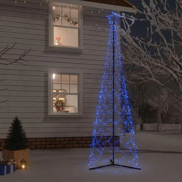 Main image of vidaXL Christmas Cone Tree Blue 500 LEDs 39.4"x118.1"