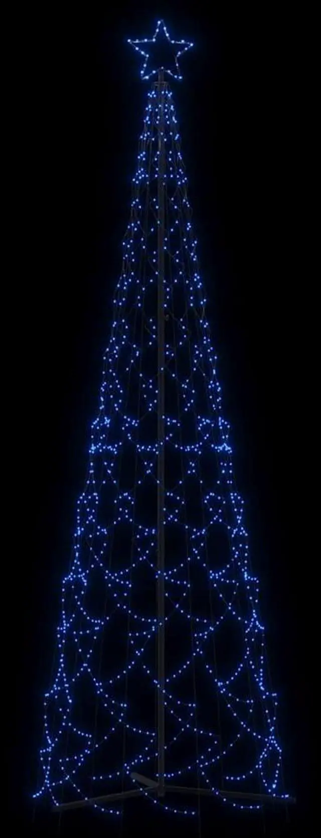 Alt view image 3 of 7 - vidaXL Christmas Cone Tree Blue 500 LEDs 39.4"x118.1"