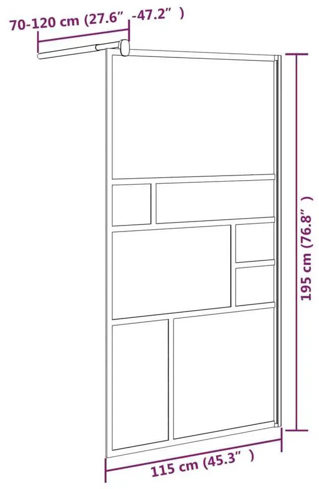 Alt view image 16 of 19 - vidaXL Walk-in Shower Wall 45.3"x76.8" ESG Glass White