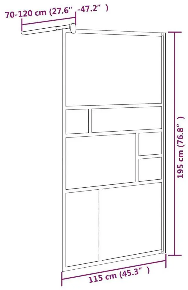 Alt view image 13 of 19 - vidaXL Walk-in Shower Wall 45.3"x76.8" ESG Glass White