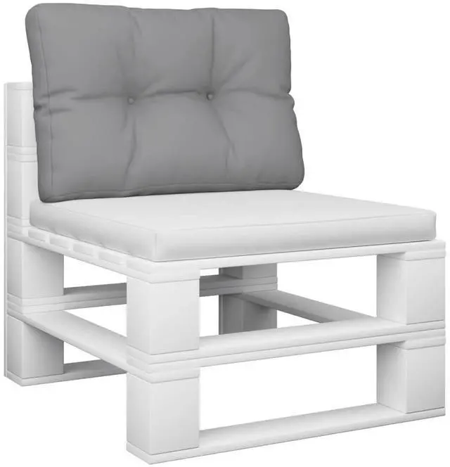 Alt view image 3 of 7 - vidaXL Pallet Cushion Grey Fabric (100% polyester) 19.7x15.7x4.7 in