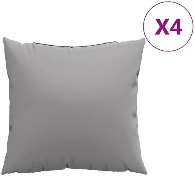 Alt view image 2 of 7 - vidaXL Sofa Cushion Set of 4 Grey 100% polyester 16x16 in