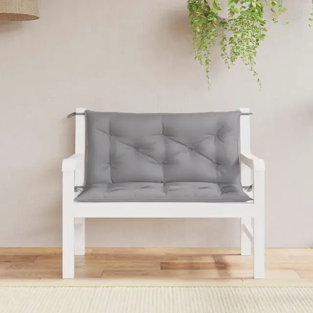 Main image of vidaXL Garden Bench Cushion Set of 2 Grey Oxford fabric (100% polyester)
