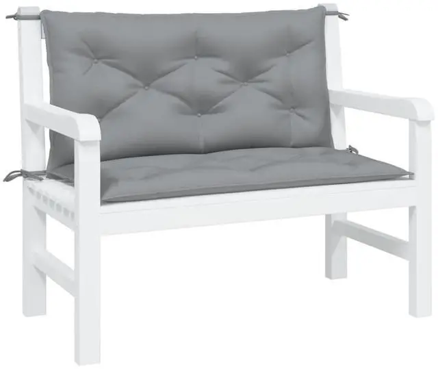 Alt view image 3 of 7 - vidaXL Garden Bench Cushion Set of 2 Grey Oxford fabric (100% polyester)
