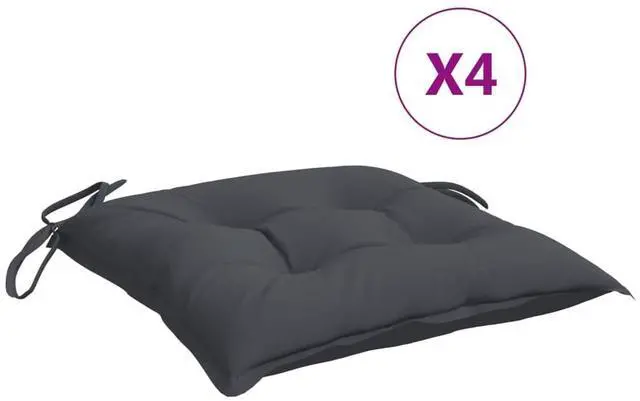 Alt view image 2 of 7 - vidaXL Chair Cushion Set of 4 Anthracite Oxford fabric (100% polyester)