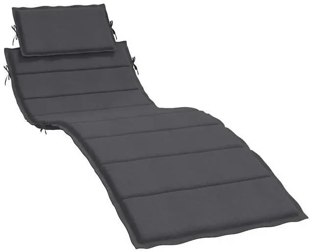 Alt view image 2 of 7 - vidaXL Sun Lounger Cushion Melange Anthracite 100% polyester
